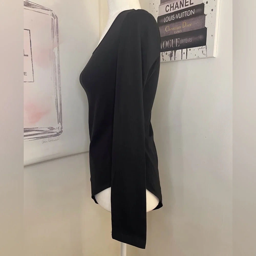 Mangopop Long Sleeve Bodysuit Black Size Medium - Picture 4 of 15